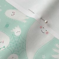 Cute Pastel Green Halloween Ghosts / Small Scale