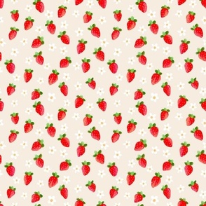Strawberry Pattern- Cream