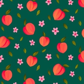 Peach Pattern- Teal Background