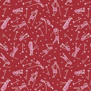 golf figure scatter red and pink