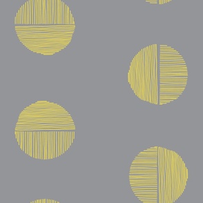 Drawn Large Dots Geometric // Pantone Gray & Yellow XLarge