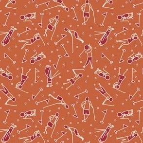 golf figure scatter orange and red