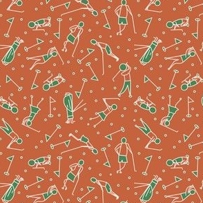 golf figure scatter orange and green