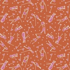 golf figure scatter orange and pink