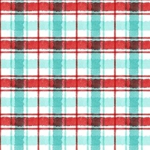 Watercolor Christmas Plaid Small Scale