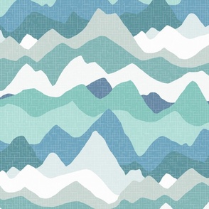 Mountain Range XL wallpaper scale teal by Pippa Shaw