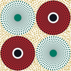 Mandala Circle Dots African Wax Cloth Pattern