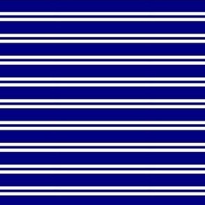 Blue an white ticking stripes