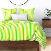 Small Bright Yellow and Green Ombré  Shade Vertical  Cabana Stripes