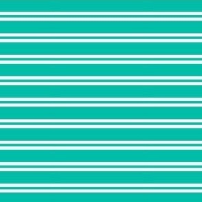 Turquoise and white ticking  stripes