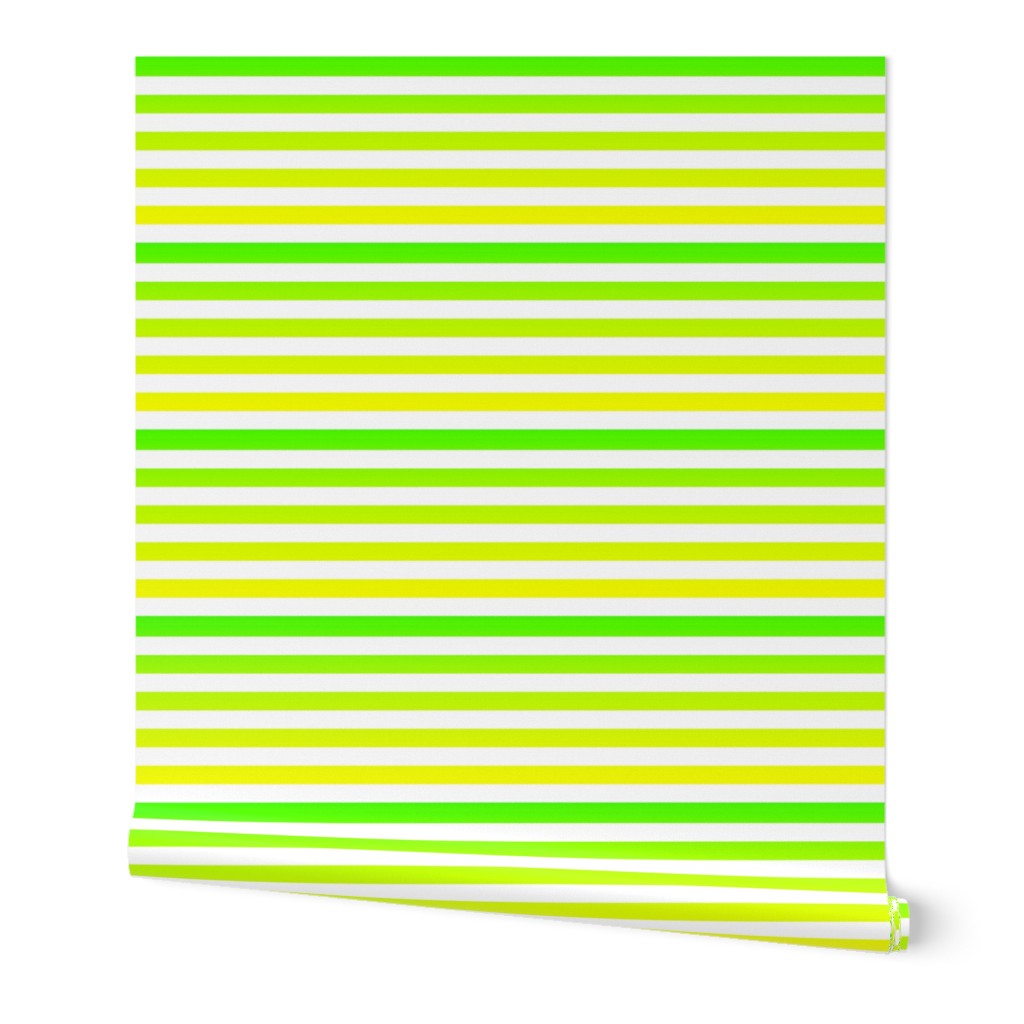 Small Bright Yellow and Green Ombré  Shade Cabana Stripes