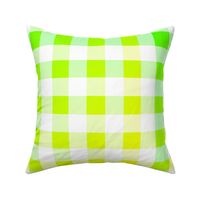Large Bright Yellow and Green Ombré  Shade Gingham Check Plaid