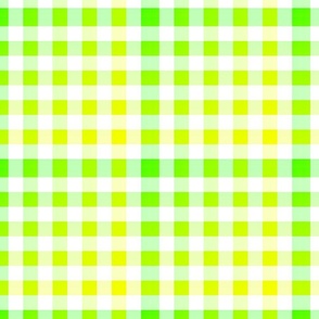 Small Bright Yellow and Green Ombré  Shade Gingham Check Plaid