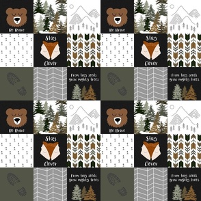 3 inch boy woodland nursery crib blanket fox bear woodland adventure crib blanket