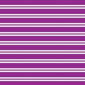 Purple and white  ticking  stripes