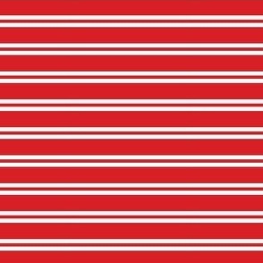Red and white ticking  stripes