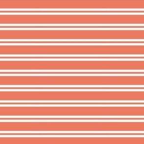 Orange and white ticking stripes