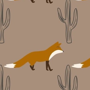 Boho fox and cactus boho nursery