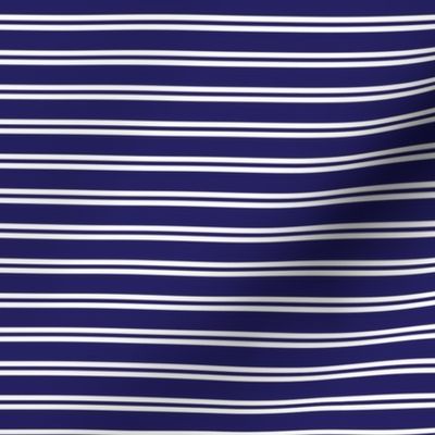 Blue and white ticking stripes