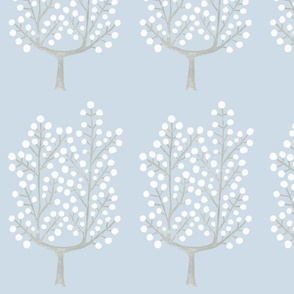 Soft Blue and Taupe Button Tree layers