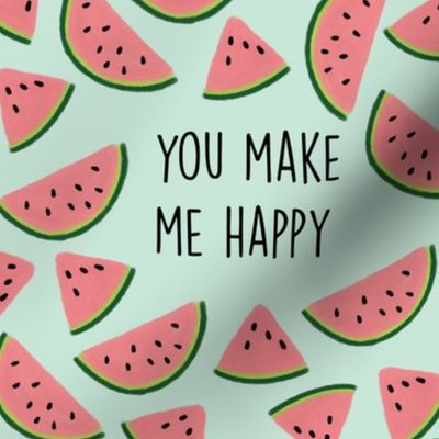 9" square: 136-1 you make me happy pink watermelons