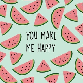9" square: 136-1 you make me happy pink watermelons
