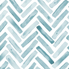 jumbo // Seafoam Blue Painted Chevron Herringbone