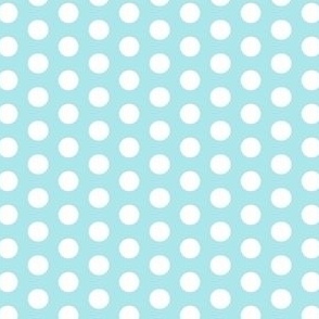 White Polka Dots on a blue background - baby boy nursery design
