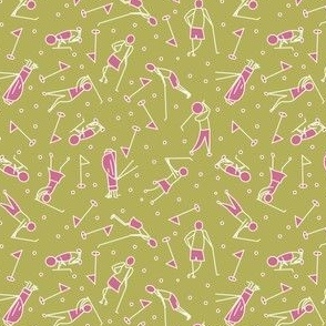 golf figure scatter light green and pink