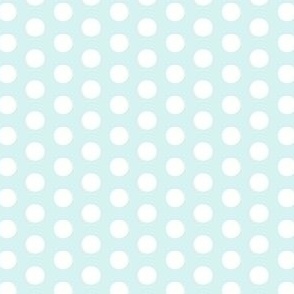 White polka dots on light blue background - baby boy nursery design