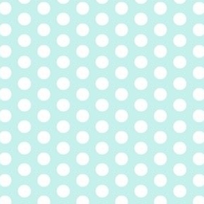 White polka dots on blue background  - baby boy nursery design