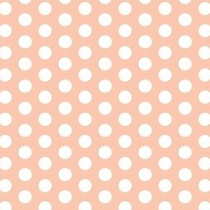 White polka dots on peach background  - baby girl nursery design