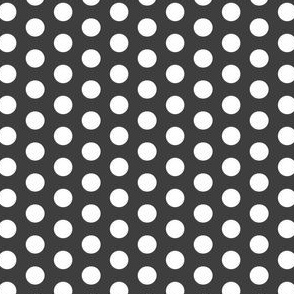 White polka dots on gray background 