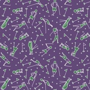 golf figure scatter purple and green