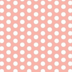 White polka dots on pink background - baby girl nursery design