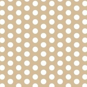 White Polka Dots on a Beige Background