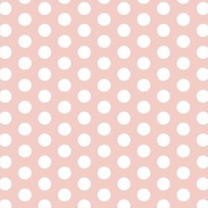 White polka dots on pink background - baby girl nursery design