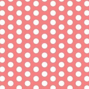 White polka dots on pinkbackgound