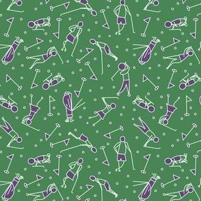 golf figure scatter green and purple
