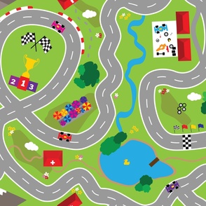 Racetrack Through Town Playmat