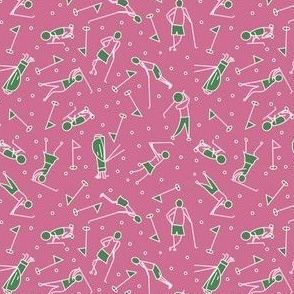 golf figure scatter pink and green