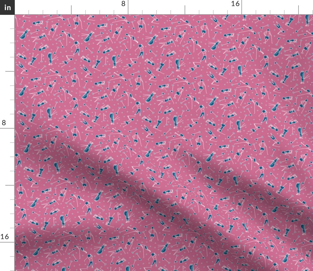 golf figure scatter pink and blue