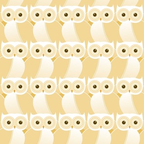 Pretty Owls White & Gold - Large