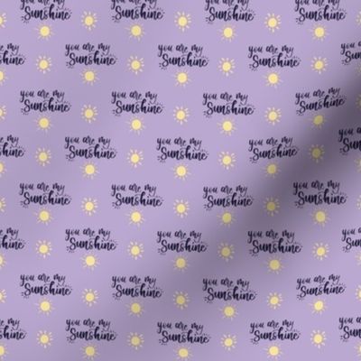 You are my sunshine watercolor / small/ lavender purple, navy and yellow