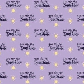 You are my sunshine watercolor / small/ lavender purple, navy and yellow