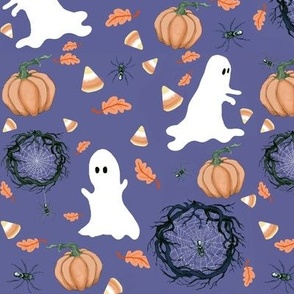 Halloween Ghosts And Spiders