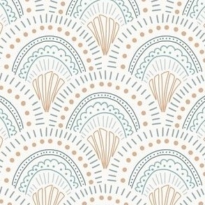 Party Scallop - teal and gold