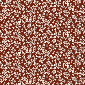 Ditsy White Wildflowers on Chili Powder red small