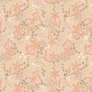 Vintage Flower Fields - baby pink small