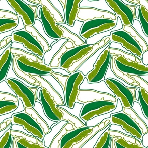 Banana leaves- Papercut- Green- Regular Scale